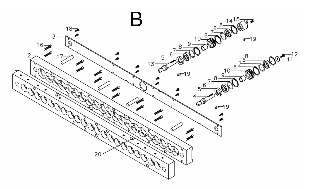 Fig-B Diagram and Parts List for 1791301  Powermatic Boring Machine