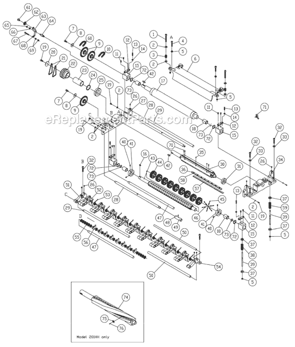 Page F Diagram and Parts List for 201HH 1791267 Powermatic Planer Jointer