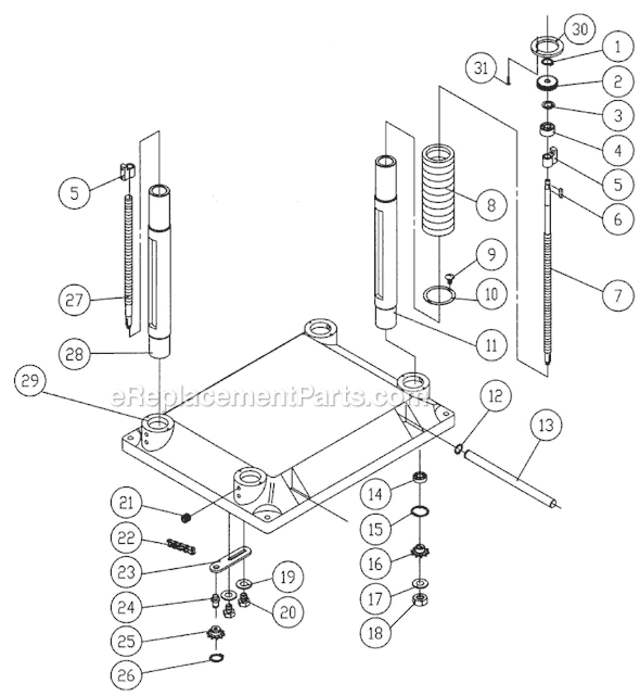 Page B Diagram and Parts List for 209HH-1 1791315 Powermatic Planer Jointer