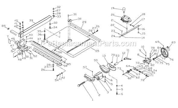 Page B Diagram and Parts List for 2415 1791259 Powermatic Band Saw