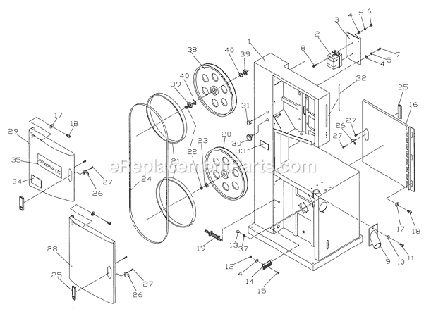Page A Diagram and Parts List for 2415 1791260 Powermatic Band Saw