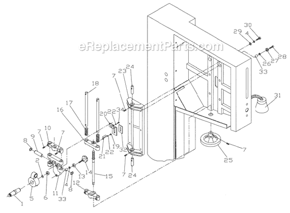 Page C Diagram and Parts List for 2415 1791260 Powermatic Band Saw