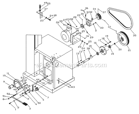 Page D Diagram and Parts List for 2415 1791260 Powermatic Band Saw