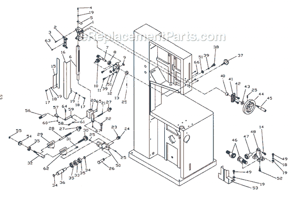 Page E Diagram and Parts List for 2415 1791260 Powermatic Band Saw