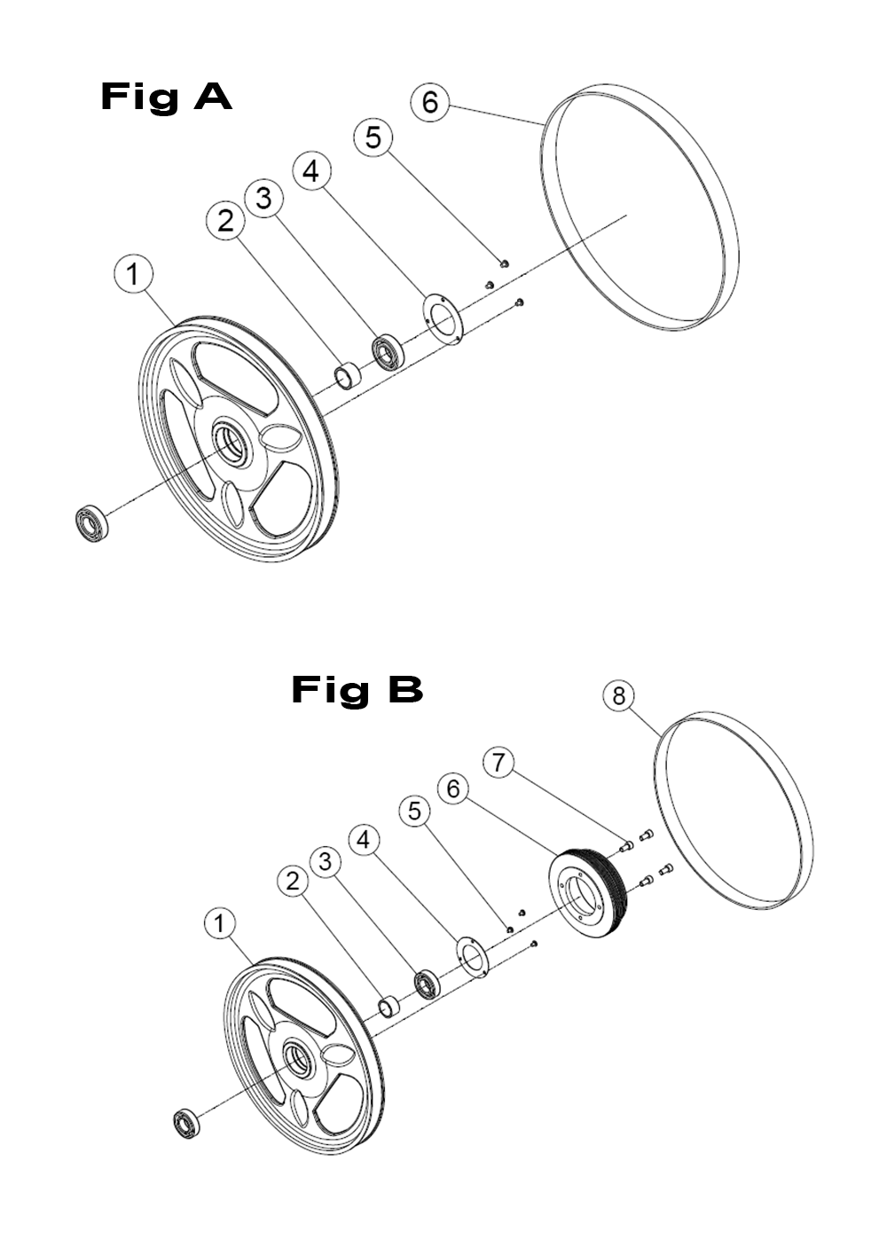 Fig A And B Diagram and Parts List for 1791258B  Powermatic Band Saw