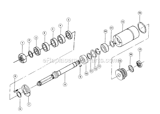1 Inch Spindle Assembly Diagram and Parts List for 27  Powermatic Shaper