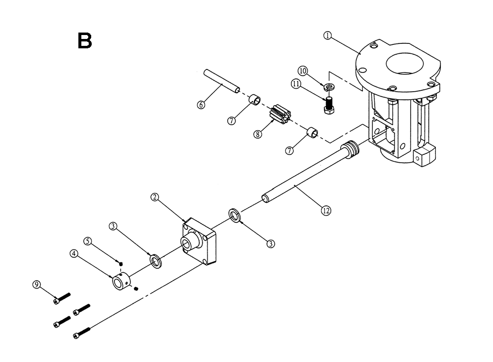 Fig-B Diagram and Parts List for 1791273  Powermatic Shaper