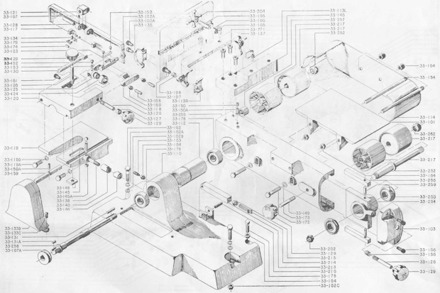 Page B Diagram and Parts List for 30  Powermatic Sander Polisher