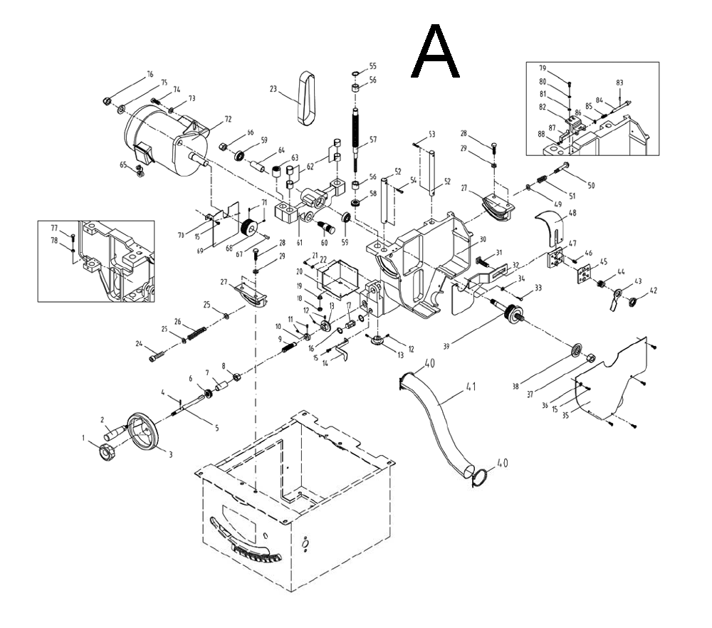 Fig-A Diagram and Parts List for 1791229K  Powermatic Table Saw