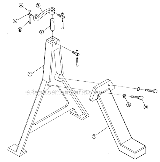 Outboard Turning Stand Diagram and Parts List for 3520A  Powermatic Lathe
