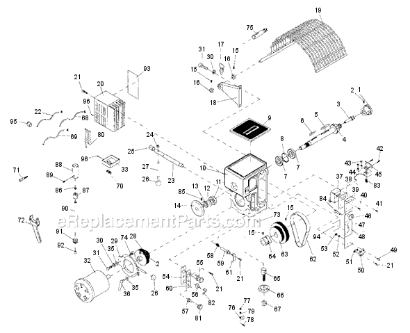 Page A Diagram and Parts List for 3520B 1352001 Powermatic Lathe
