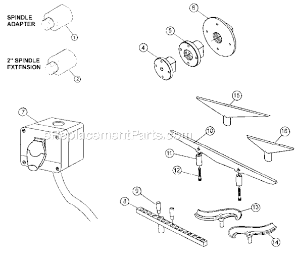 Page E Diagram and Parts List for 3520B 1352001 Powermatic Lathe