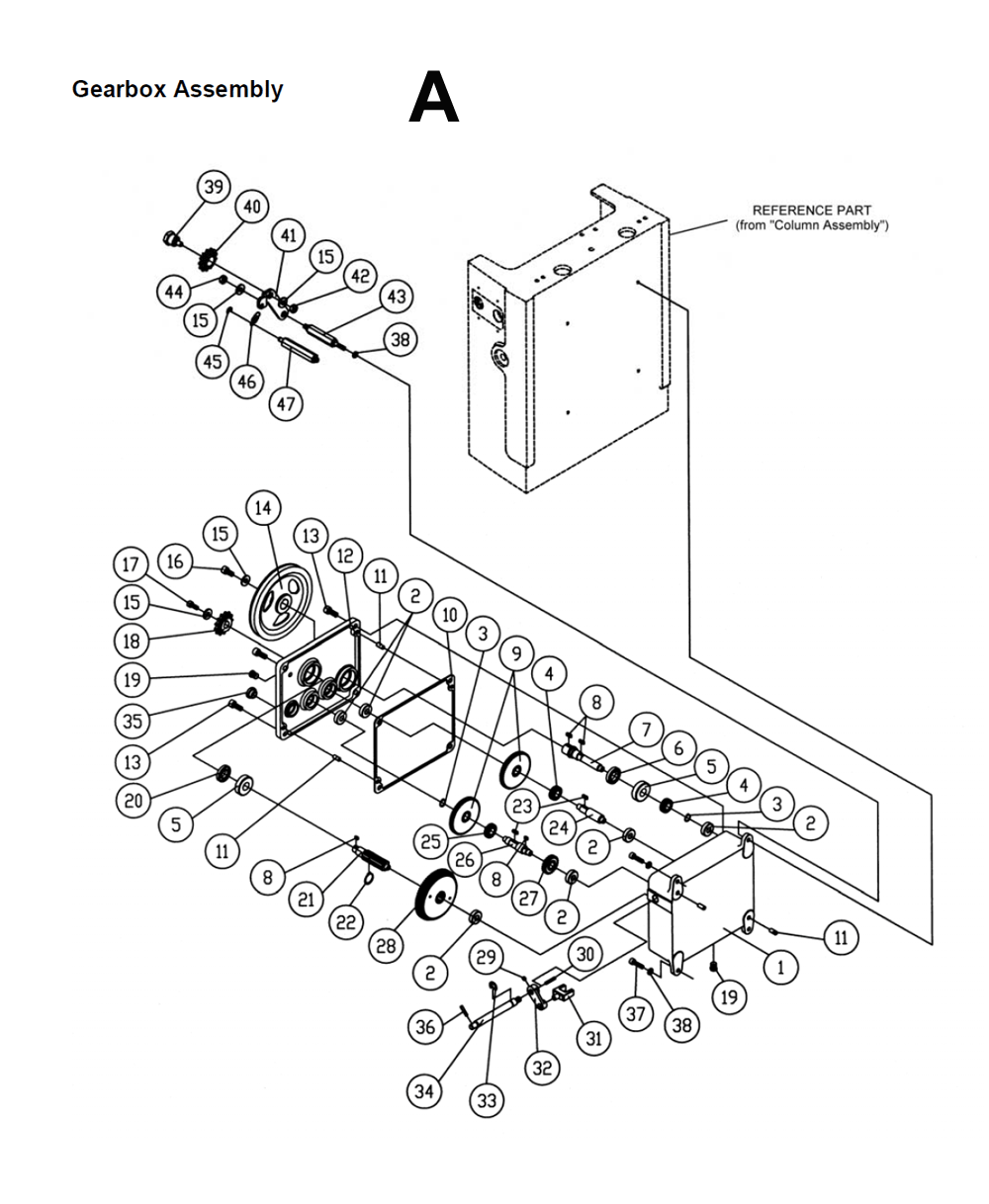 Fig-A Diagram and Parts List for 1791280  Powermatic Planer Jointer
