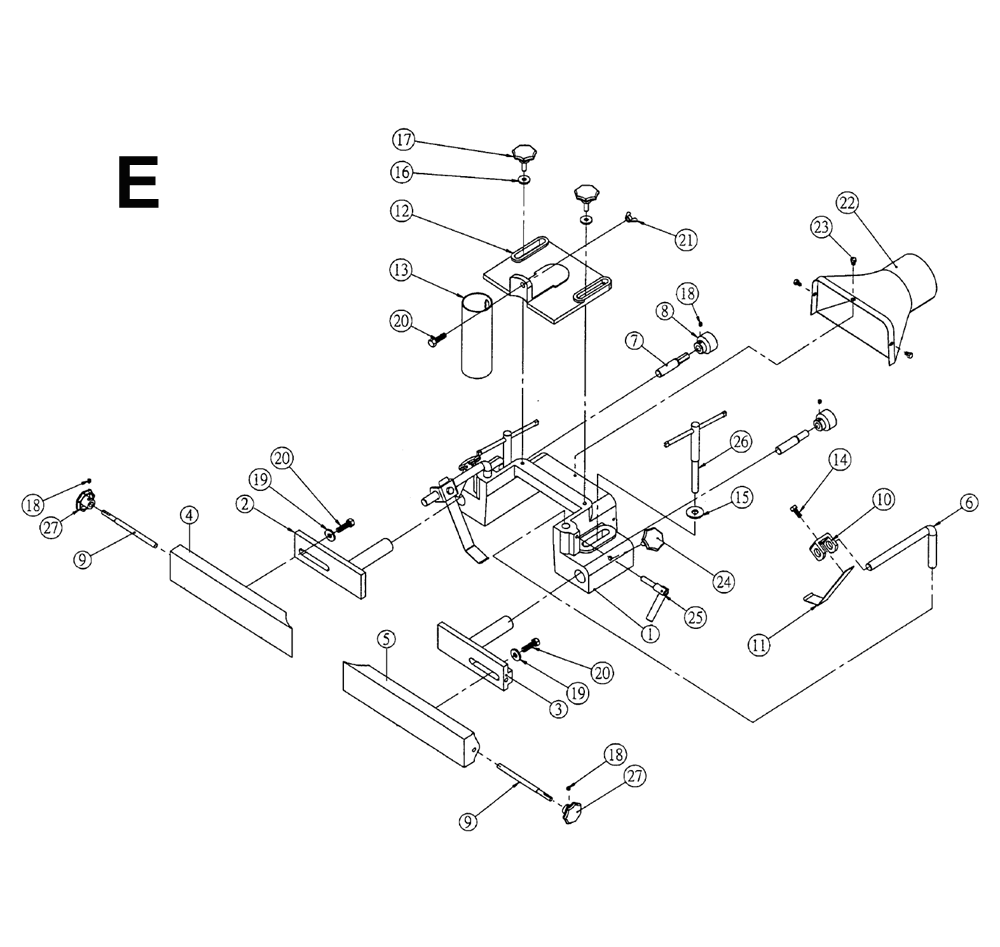 Fig-E Diagram and Parts List for 1791274  Powermatic Shaper