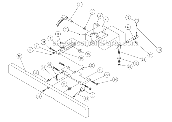 Page C Diagram and Parts List for 54HH 1791317K Powermatic Planer Jointer