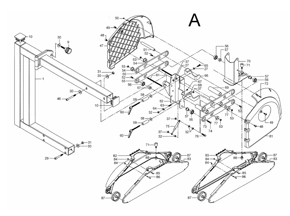 Fig-A Diagram and Parts List for 1791288K  Powermatic Chop Saw