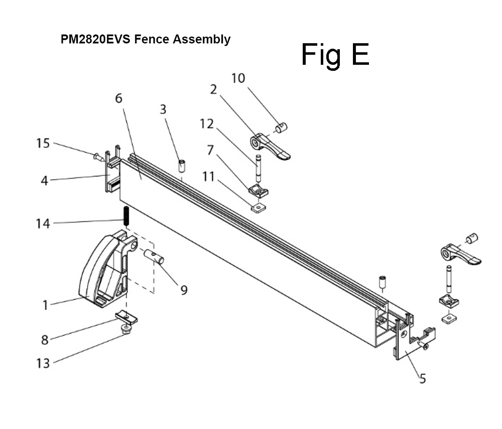 Fig-E Diagram and Parts List for 1792820  Powermatic Drill Press