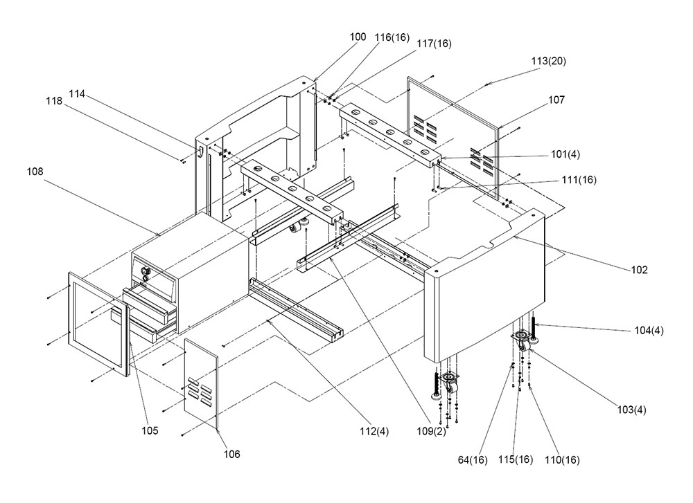 Fig-0 Diagram and Parts List for 1797022K  Powermatic Boring Machine