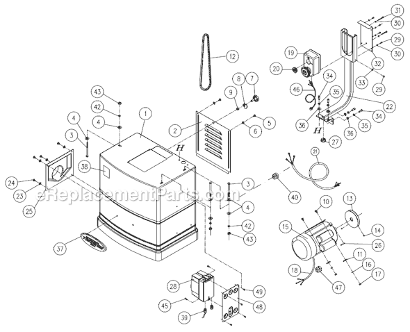 Page D Diagram and Parts List for 60HH 1610086K Powermatic Planer Jointer