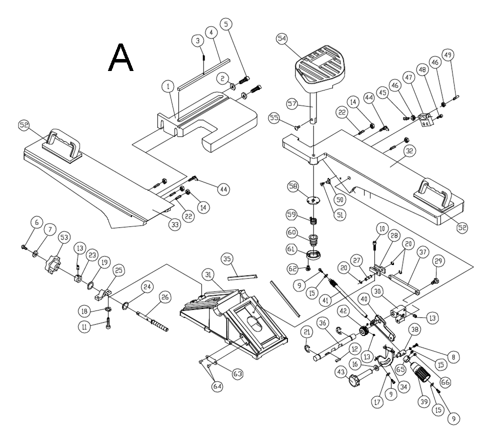 Fig-A Diagram and Parts List for 1791317K  Powermatic Planer Jointer
