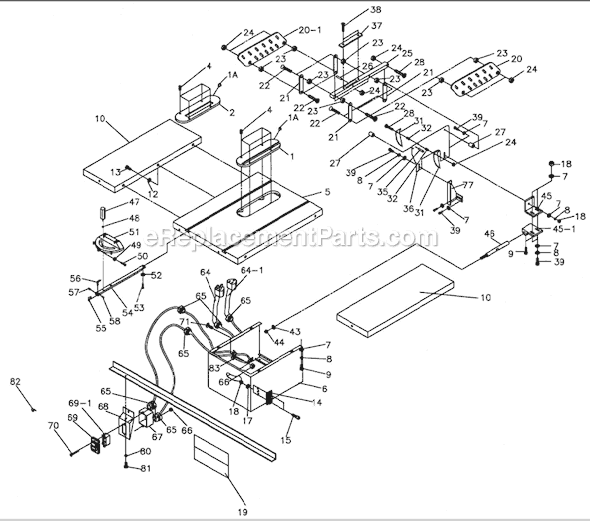 Page A Diagram and Parts List for 64A 1791228K Powermatic Table Saw