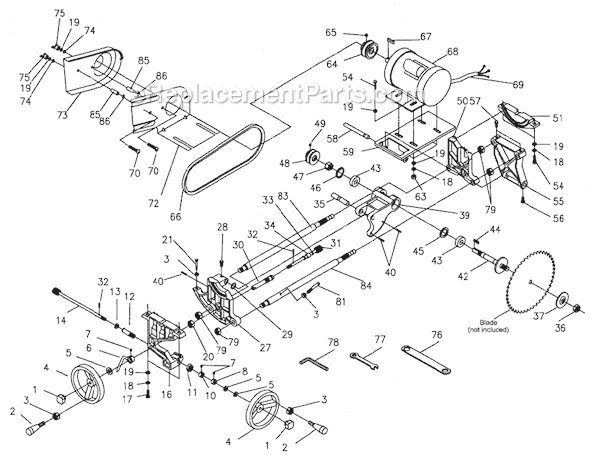 Page C Diagram and Parts List for 64A 1791228K Powermatic Table Saw