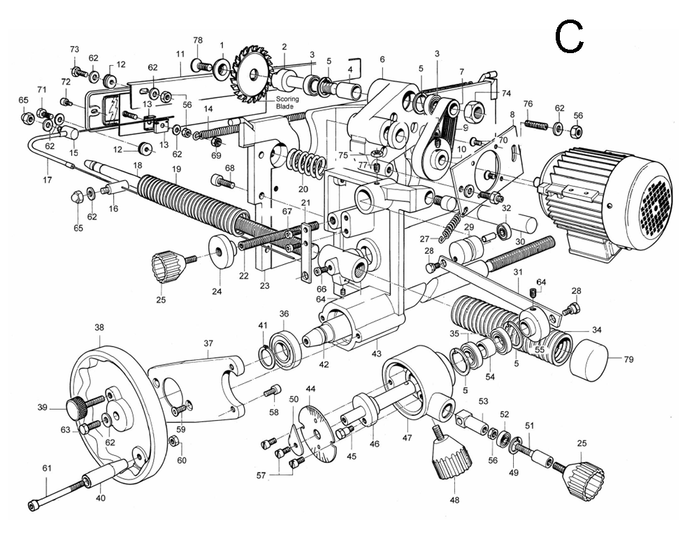 Fig-C Diagram and Parts List for 1791288K  Powermatic Chop Saw