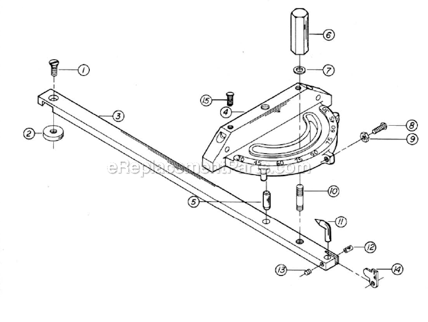 Page E Diagram and Parts List for 68  Powermatic Table Saw