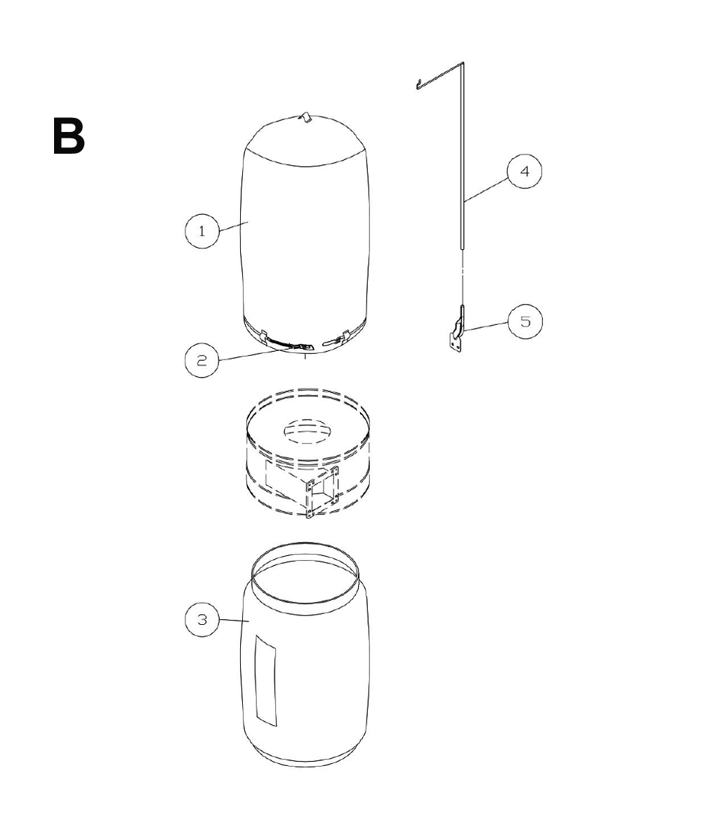 Fig-B Diagram and Parts List for 1791077CK  Powermatic Dust Collector