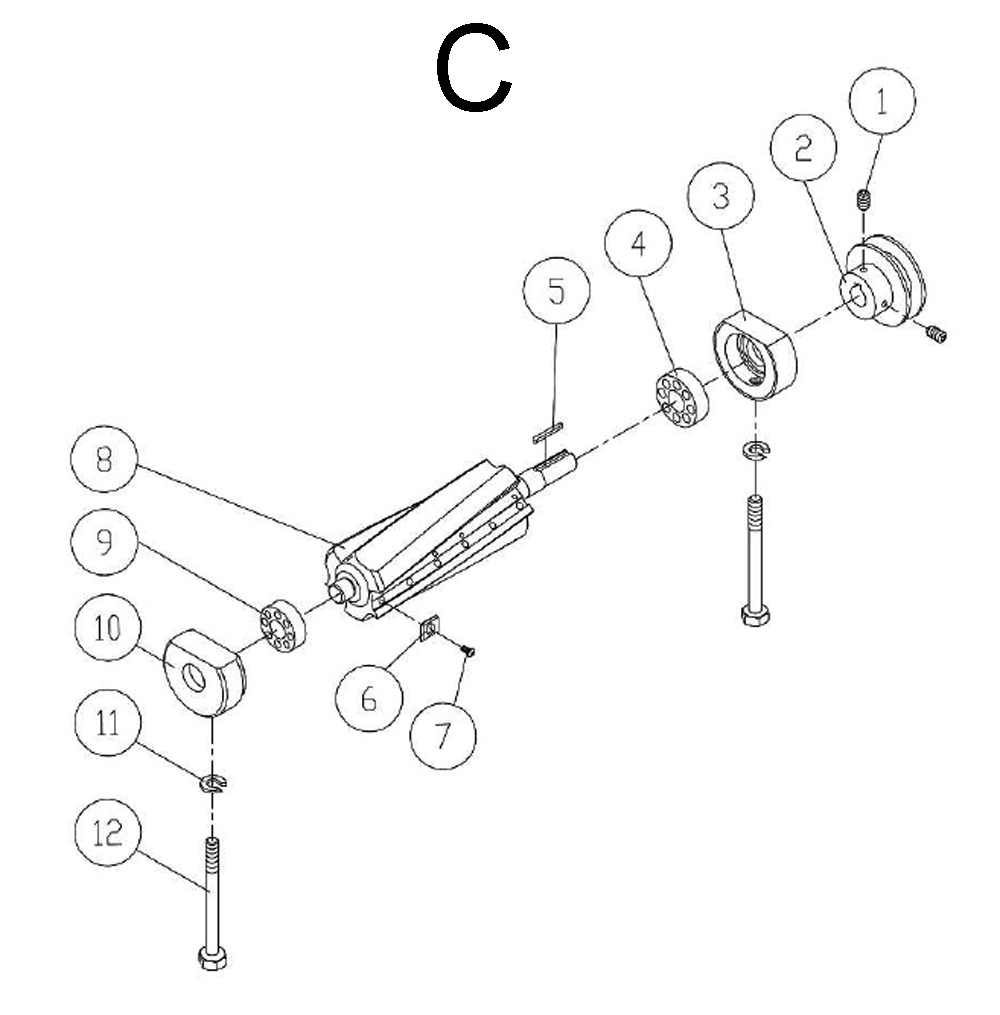 Fig-C Diagram and Parts List for 1791317K  Powermatic Planer Jointer