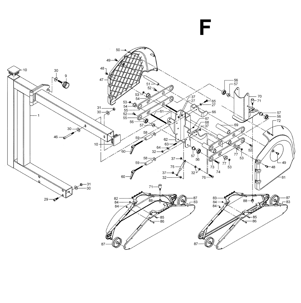 Fig-F Diagram and Parts List for 1791287  Powermatic Chop Saw