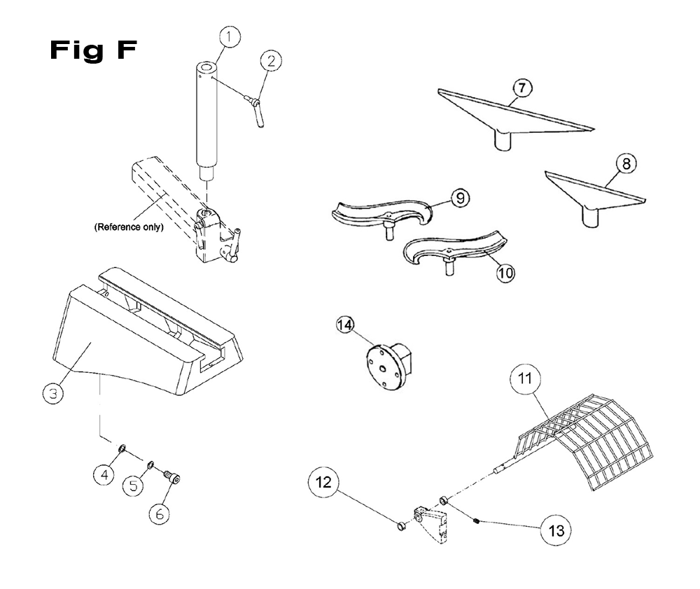 Fig-F Diagram and Parts List for 1353001  Powermatic Lathe