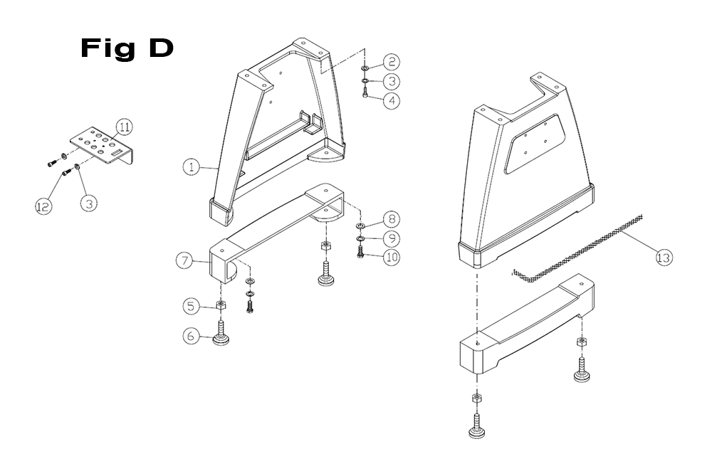 Fig-D Diagram and Parts List for 1353001  Powermatic Lathe