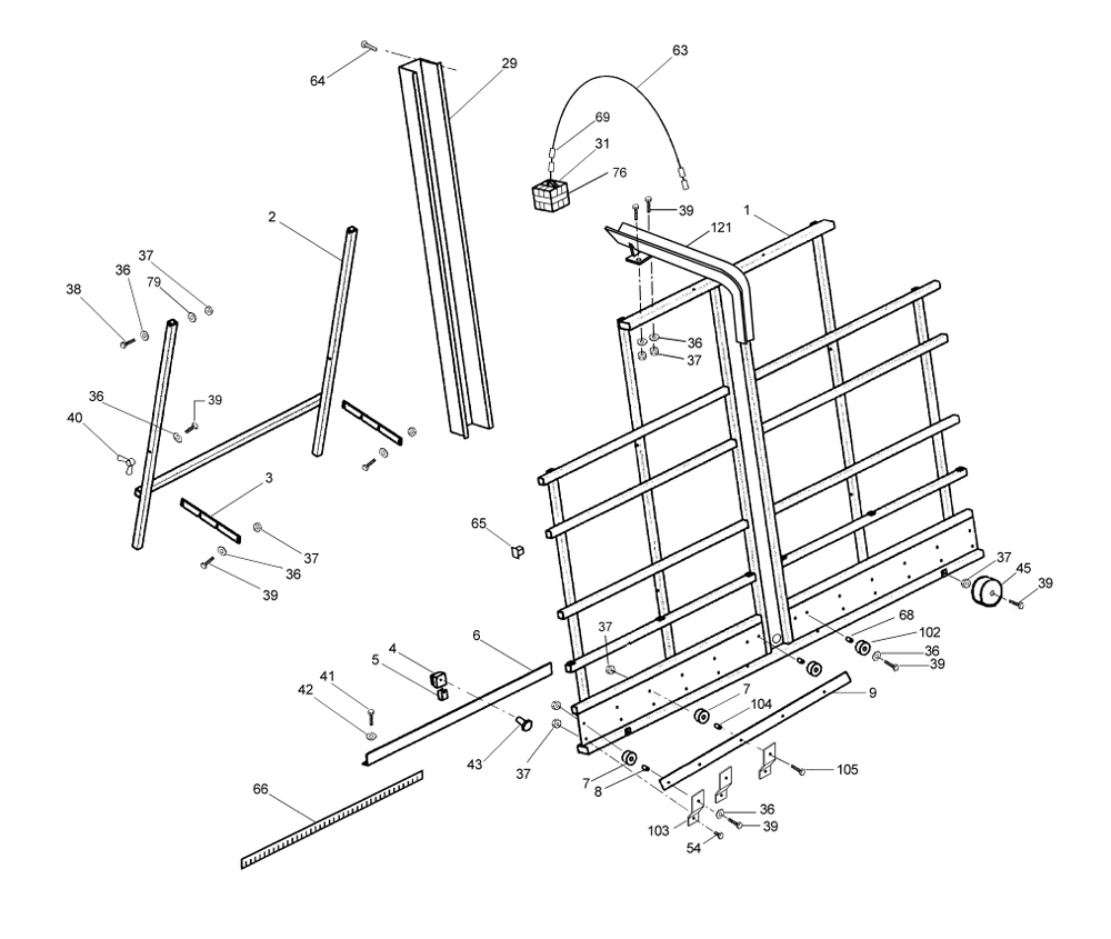 Fig-0 Diagram and Parts List for 1510007  Powermatic Chop Saw
