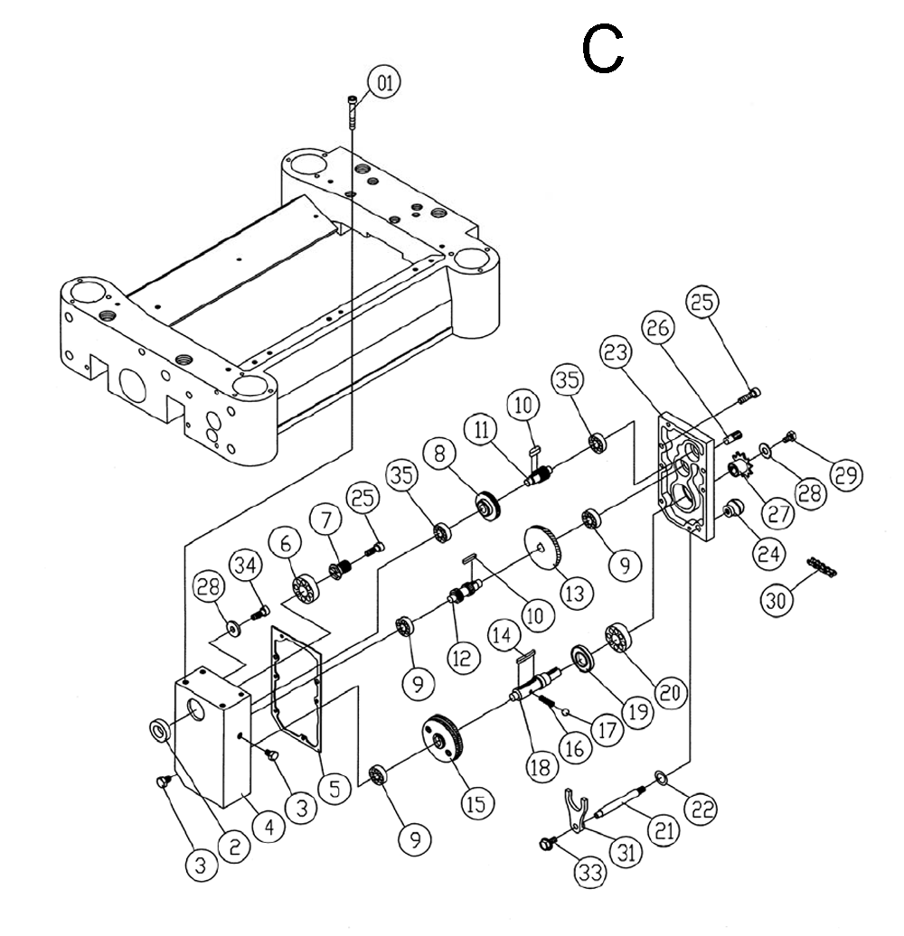 Fig-C Diagram and Parts List for 1791213  Powermatic Planer Jointer