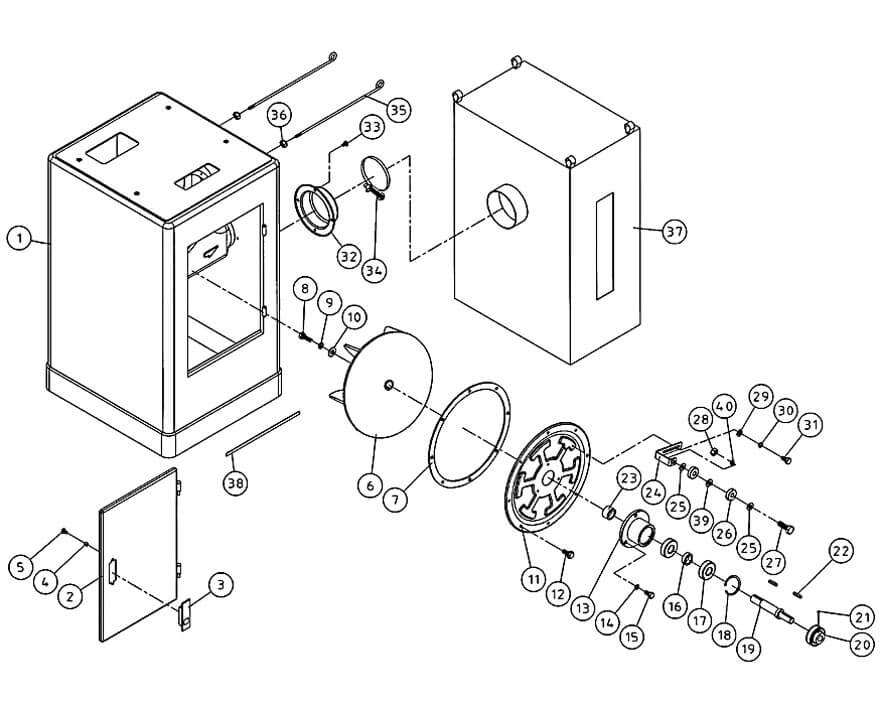 Section 1 Diagram and Parts List for PDS12CS  Powermatic Sander