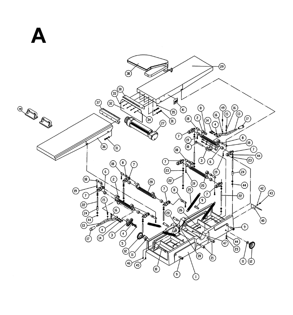 Fig-A Diagram and Parts List for 1791249  Powermatic Planer Jointer