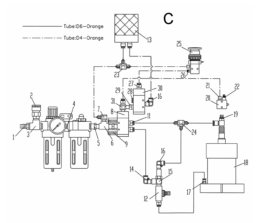 Fig-C Diagram and Parts List for 1791301  Powermatic Boring Machine