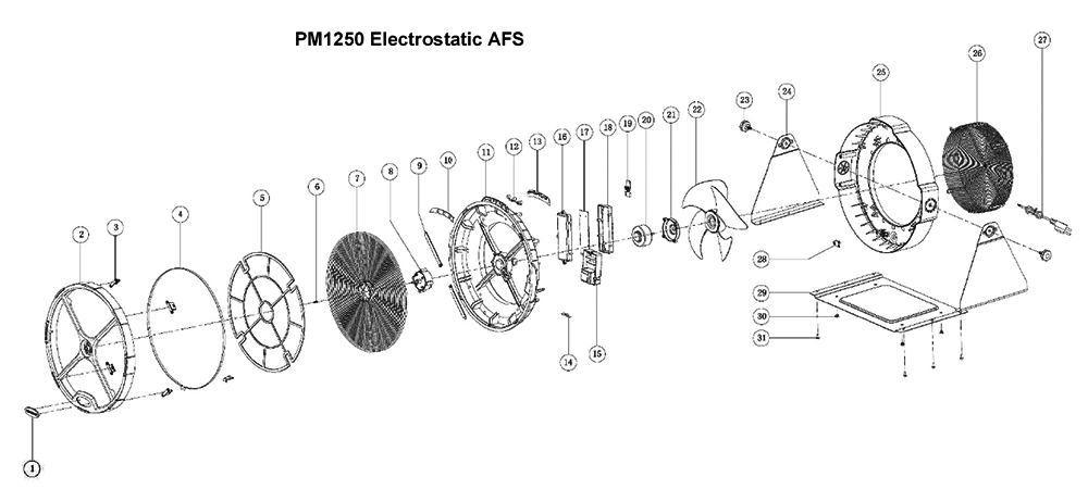 Fig-0 Diagram and Parts List for 1791331  Powermatic Dust Collector