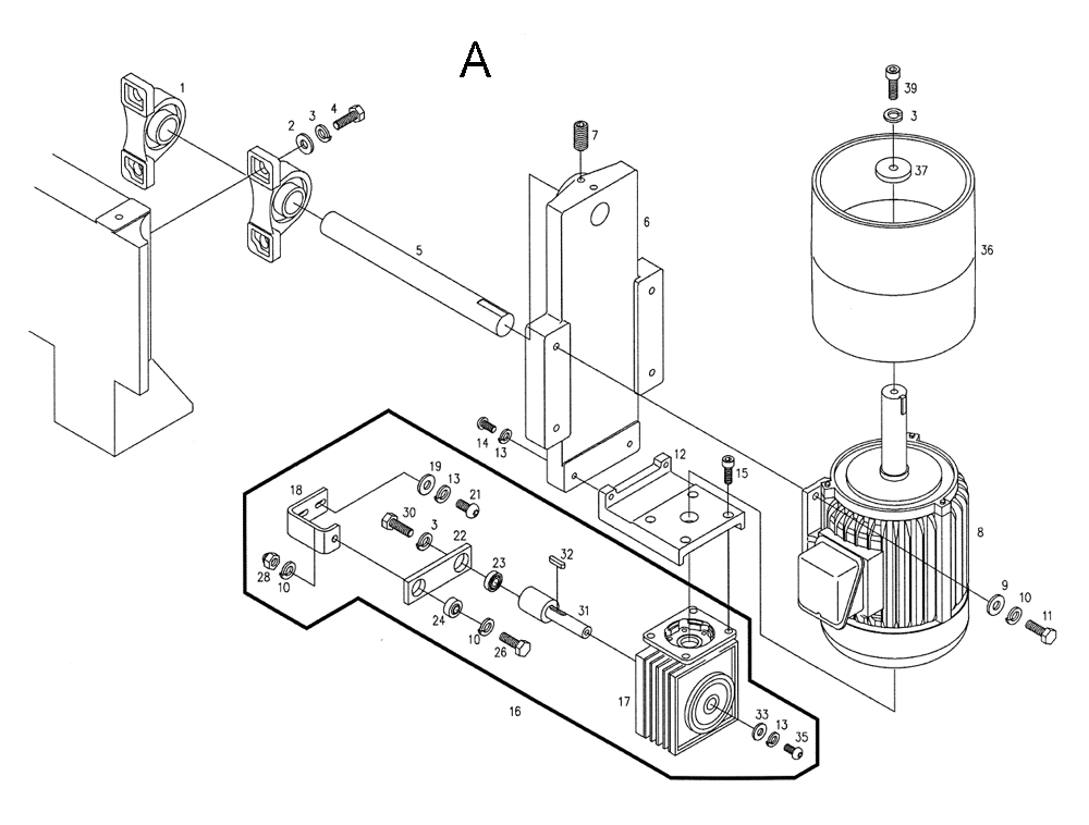 Fig-A Diagram and Parts List for 1791283  Powermatic Planer Jointer