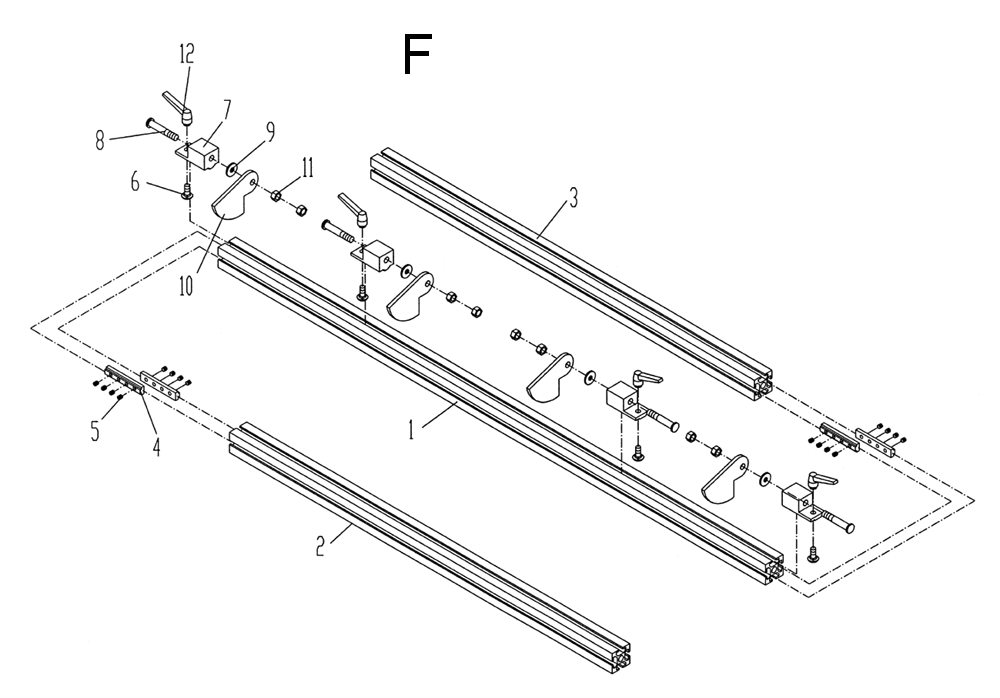 Fig-F Diagram and Parts List for 1791302  Powermatic Boring Machine
