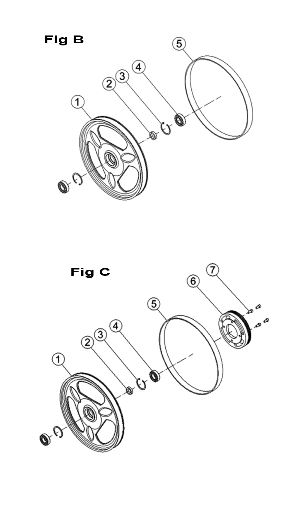 Fig B And C Diagram and Parts List for 1791500  Powermatic Band Saw