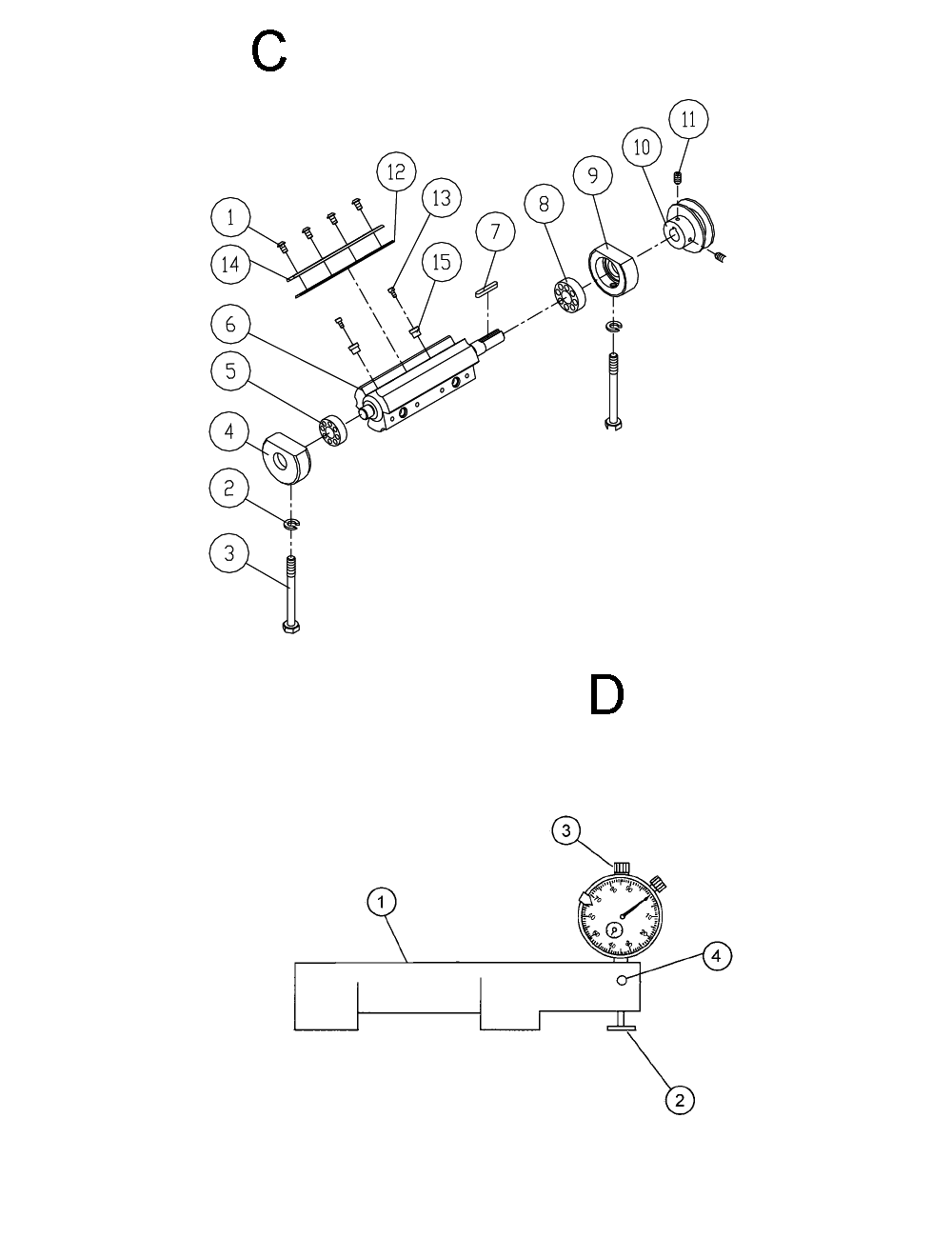 Fig C And D Diagram and Parts List for 1791279DXK  Powermatic Planer Jointer