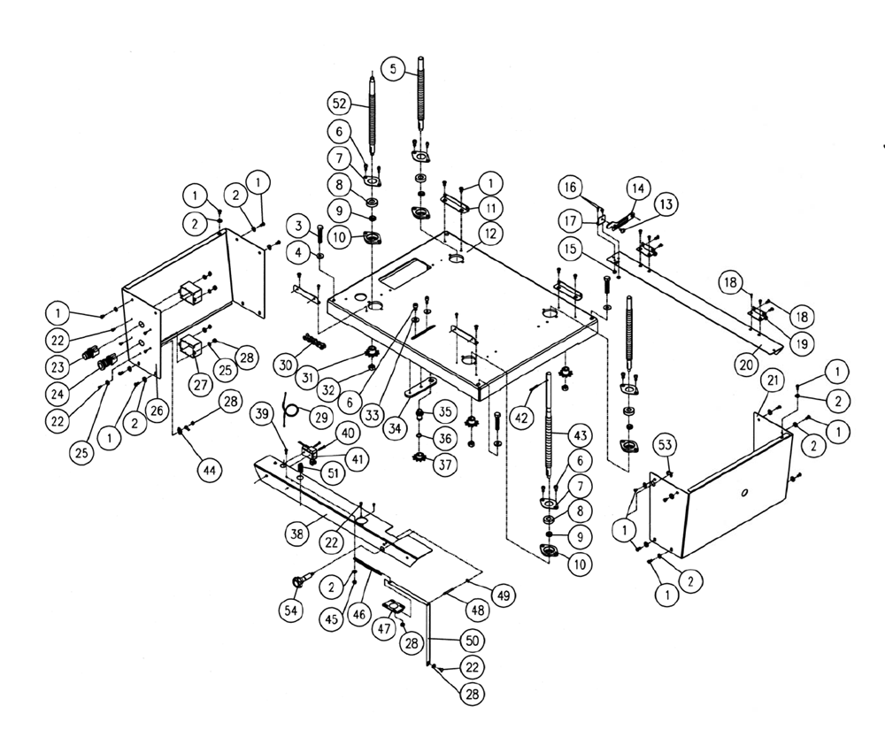 Fig-0 Diagram and Parts List for 1120003  Powermatic Planer Jointer