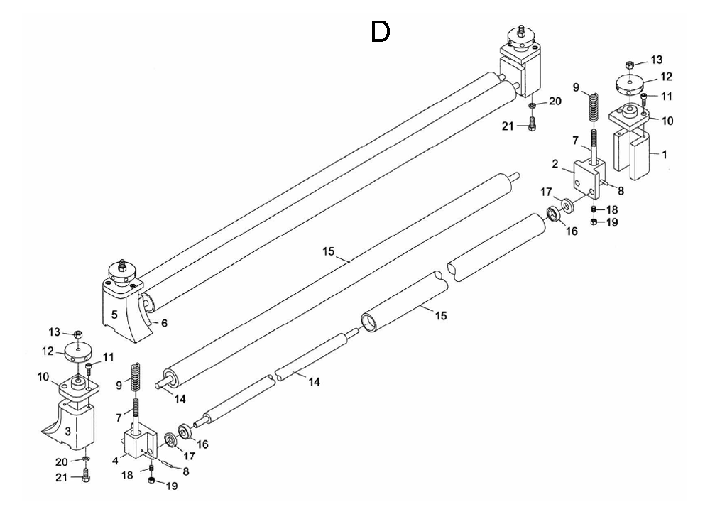 Fig-D Diagram and Parts List for 1790843  Powermatic Sander Grinder