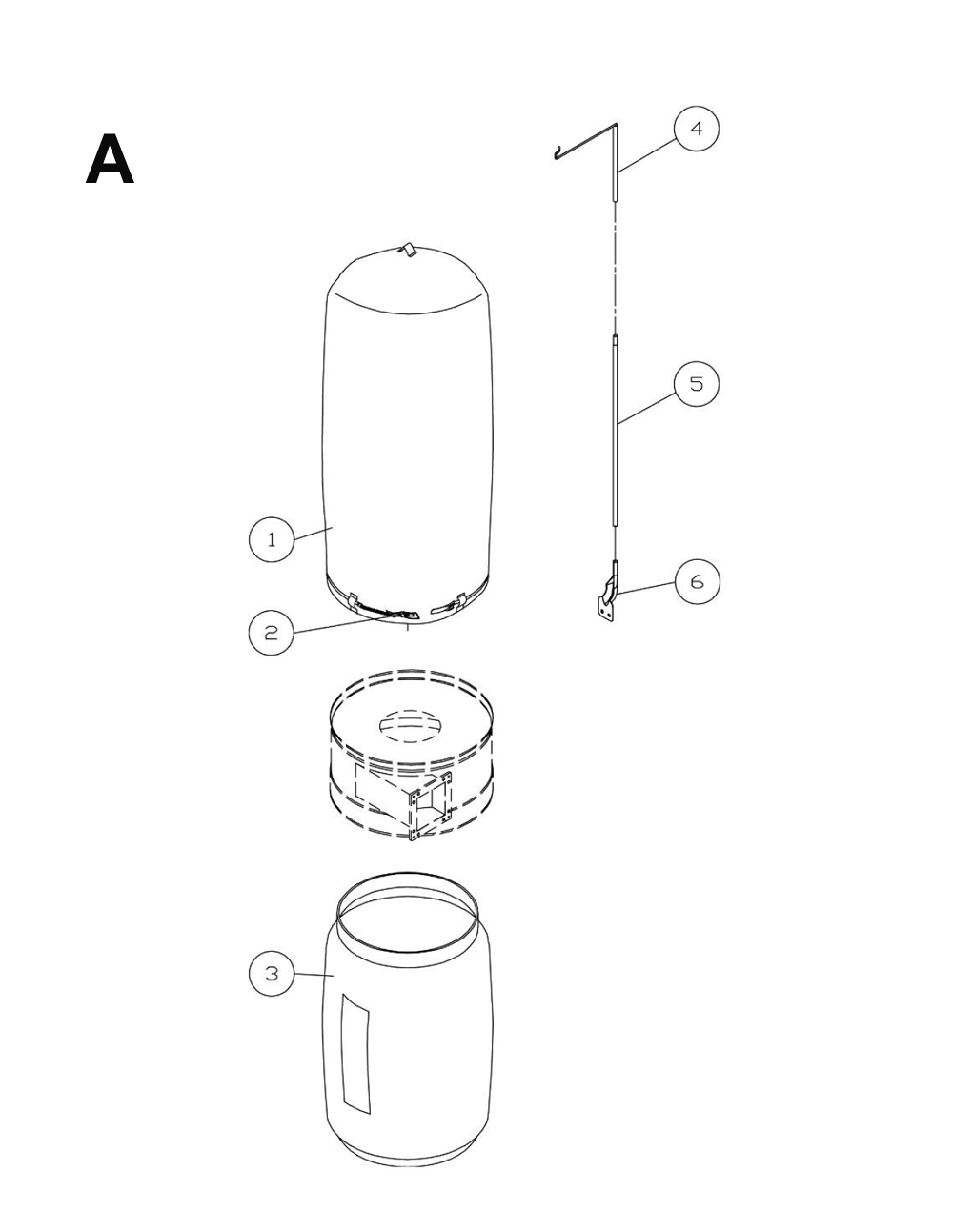 Fig-A Diagram and Parts List for 1791075BK  Powermatic Dust Collector