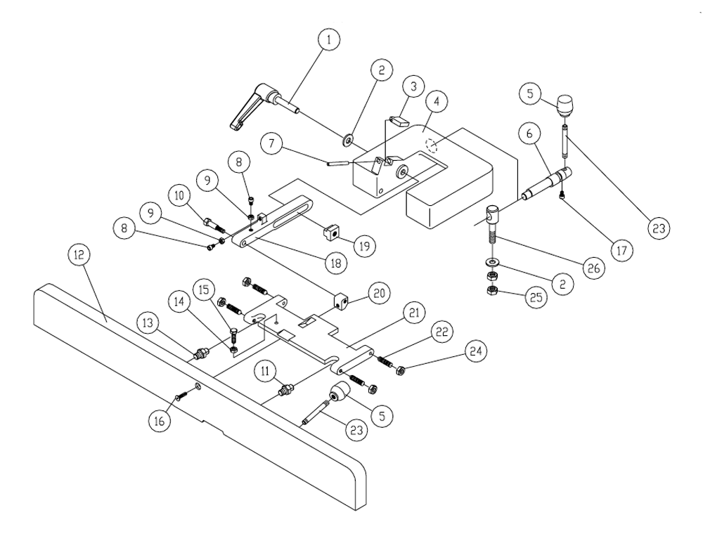 Fig-0 Diagram and Parts List for 1791279DXK  Powermatic Planer Jointer