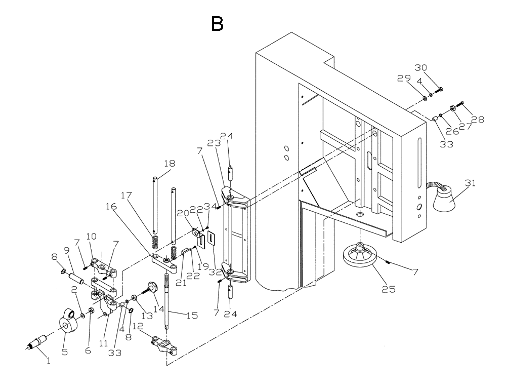 Fig-B Diagram and Parts List for 1791259  Powermatic Band Saw