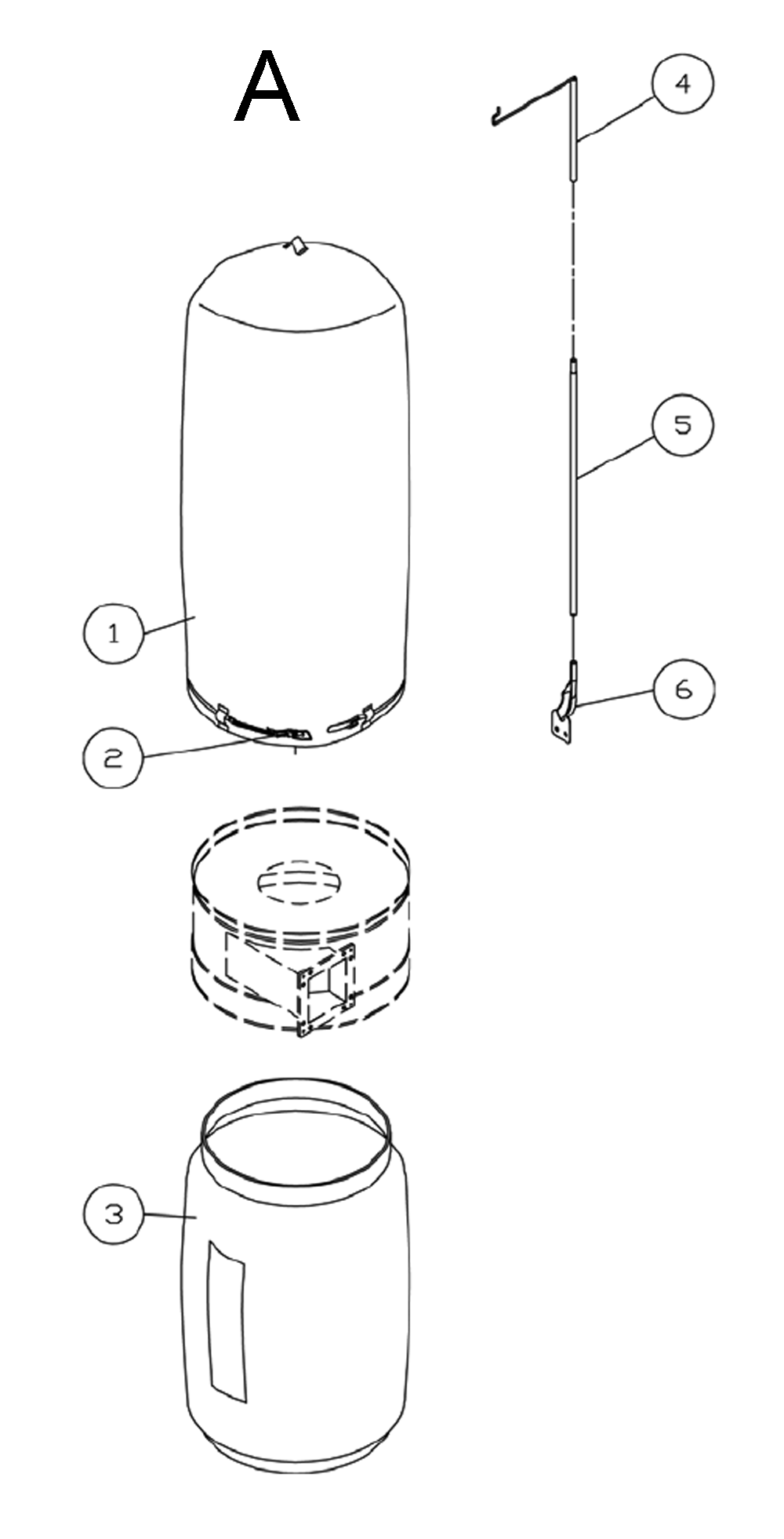 Fig-A Diagram and Parts List for 1792071K  Powermatic Dust Collector