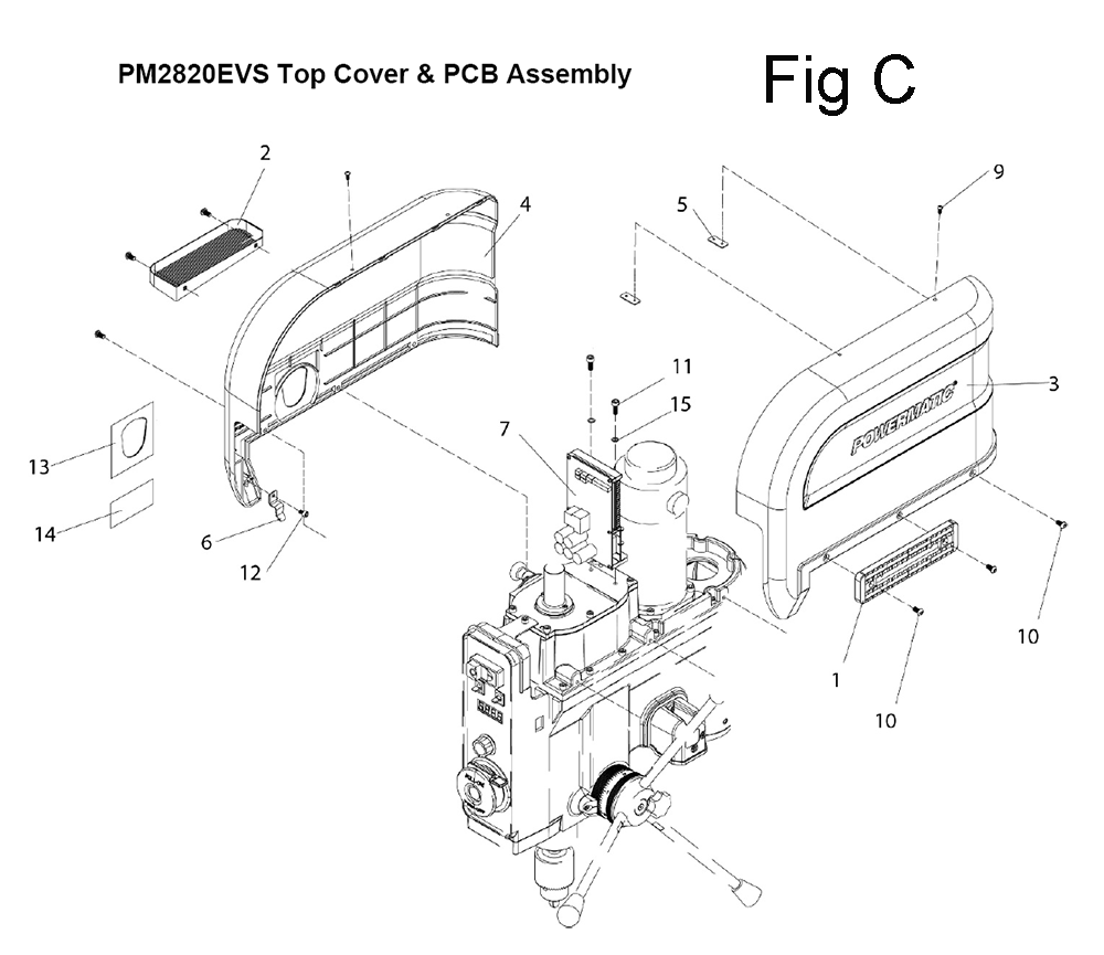 Fig-C Diagram and Parts List for 1792820  Powermatic Drill Press